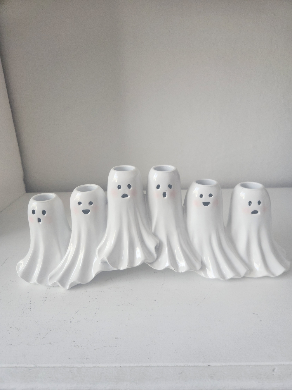 Halloween Ghost Floating Candelabra Candle Holder Spooky Cute Resin